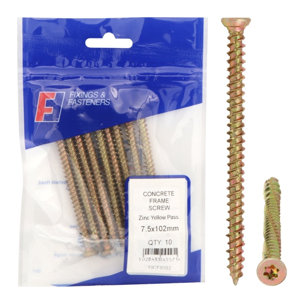 Forgefix Prepack Concrete Frame Screw 7.5x112mm (Bag10)