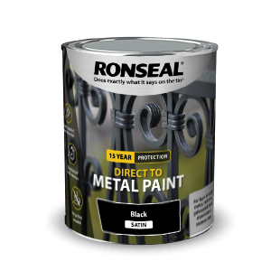 Ronseal Direct to Metal Paint Black Satin 750ml